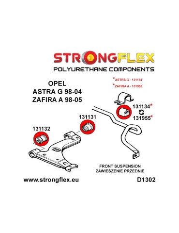  Silent block Polyuréthane Barre stabilisatrice Avant Opel Manta B 75-88
