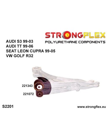  Silent block Polyuréthane 30mm SPORT Avant Triangle de Suspension Arrière  Volkswagen Passat B3/B4 88-97

