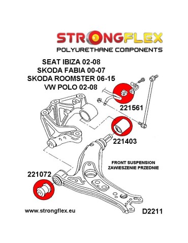  Silent block Polyuréthane 30mm SPORT Avant Triangle de Suspension Arrière  Volkswagen Passat B3/B4 88-97
