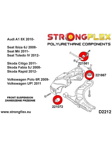  Silent block Polyuréthane 30mm SPORT Avant Triangle de Suspension Arrière  Volkswagen Passat B3/B4 88-97
