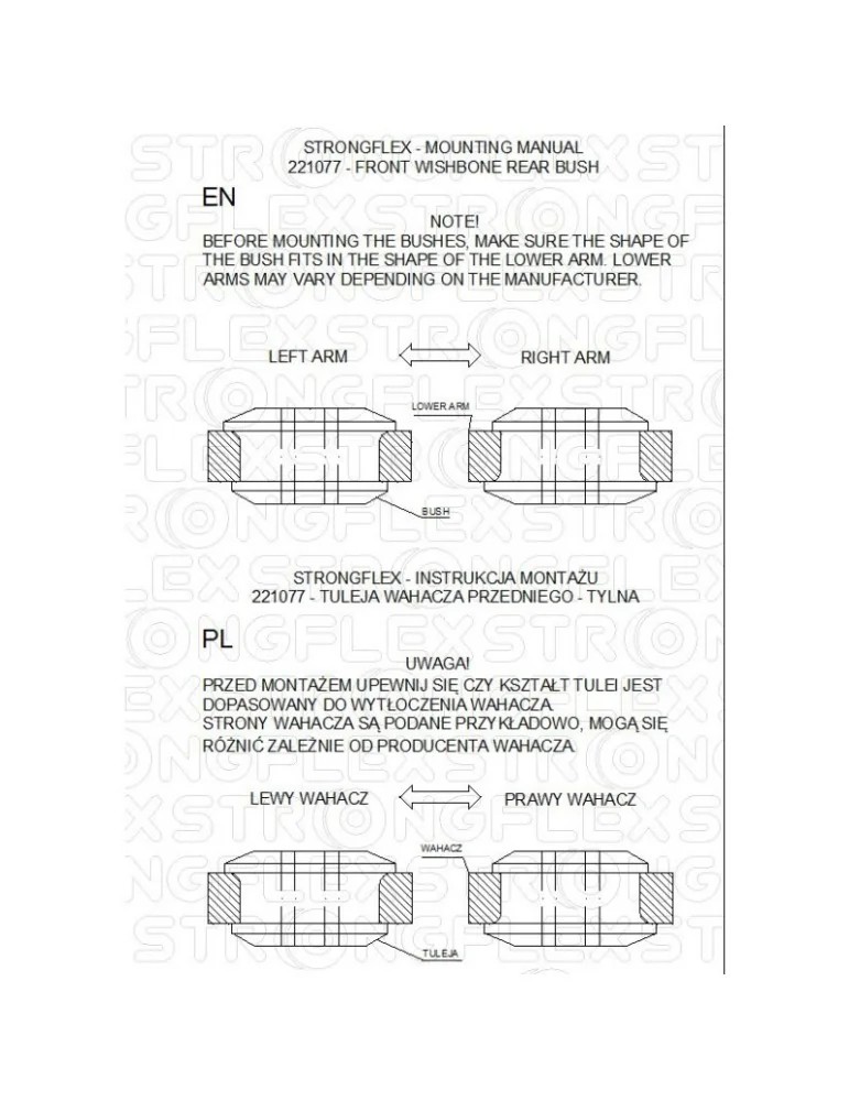 Silent block Polyuréthane SPORT Triangle de Suspension Seat Inca