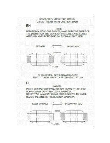  Silent block Polyuréthane Triangle de Suspension  Volkswagen Passat B3/B4 88-97
