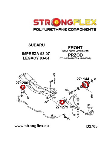  Silent block Polyuréthane Triangle de Suspension  Subaru Baja 02-06
