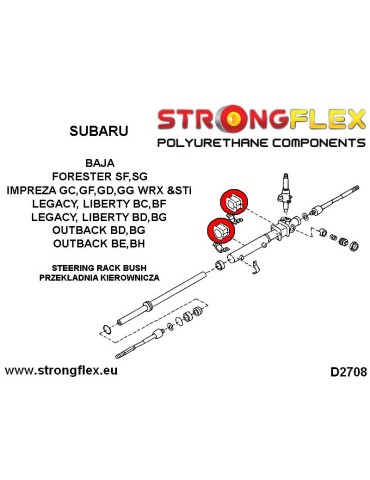  Silent block Polyuréthane Support de Crémaillère de direction Subaru Impreza GC GF 92-00
