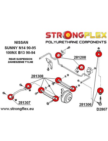  Silent block Polyuréthane de Barre stabilisatrice Arrière Nissan Primera P10 90-96
