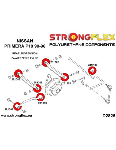  Silent block Polyuréthane de Barre stabilisatrice Arrière Nissan Primera P10 90-96

