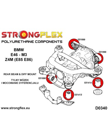 Silent block Polyuréthane BerceauArrière BMW E46 M3
