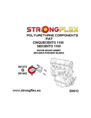  Inserts Support Moteur (côté desttribution) Fiat Cinquecento 91-98
