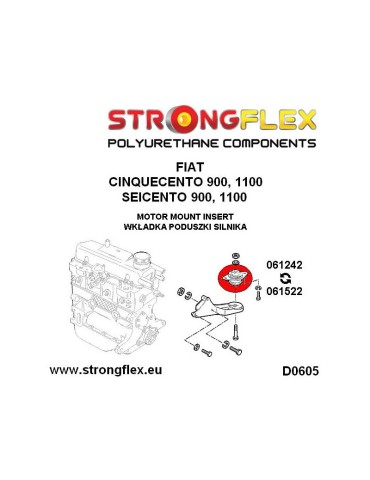  Support Moteur Inserts SPORT Fiat Cinquecento 91-98

