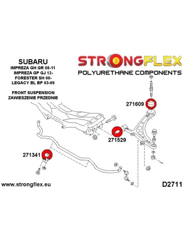  Silent block Polyuréthane Bras de Suspension Arrière Avant Subaru Legacy/Outback Legacy Outback BL BP (03-09)
