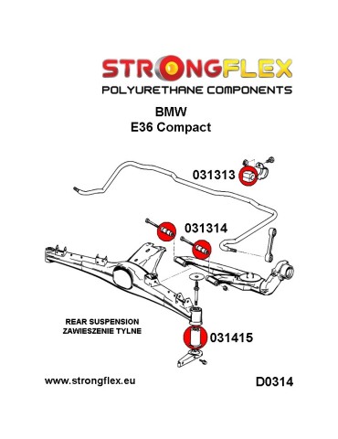  Kit Silent block Polyuréthane Train Avant BMW E36 Compact