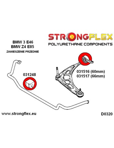  Silent block Polyuréthane kit SPORT Train de Suspension  Z4 E85 02-08

