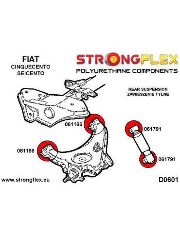  Kit Silent block Polyuréthane Train Avant Fiat Cinquecento 91-98
