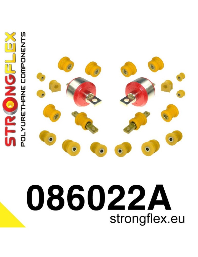 Kit SPORT Silent block Polyuréthane Train Avant et Arrière Honda CRX del Sol 92-97