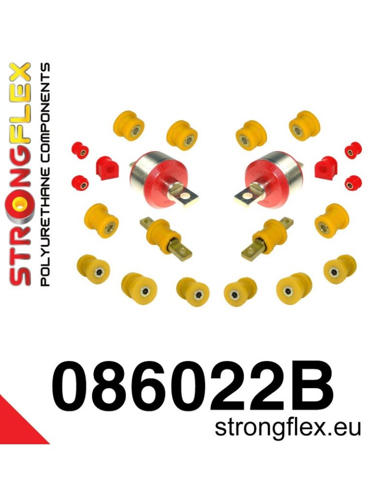  Kit Silent block Polyuréthane Train Avant et Arrière Honda CRX del Sol 92-97
