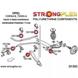  Kit Silent block Polyuréthane Train Avant Opel / Vauxhall Cousa Nova Vita B S93 (93-00)
