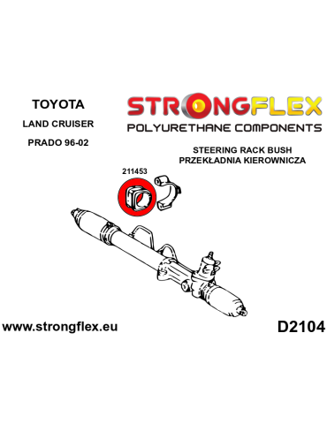  Silent block Polyuréthane kit SPORT Train de Suspension  Toyota LEt Cruester Prado II (96-02) J90
