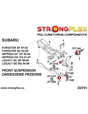  Silent block Polyuréthane Triangle de Suspension  kit Baja 02-06
