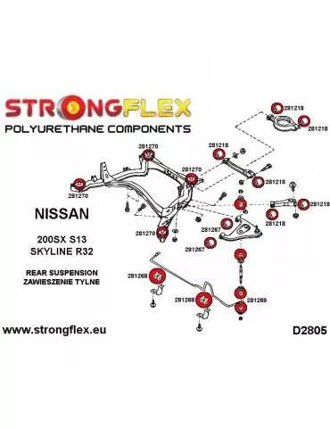  Kit Silent block Polyuréthane Train Avant et Arrière Nissan 200SX S13 88-93
