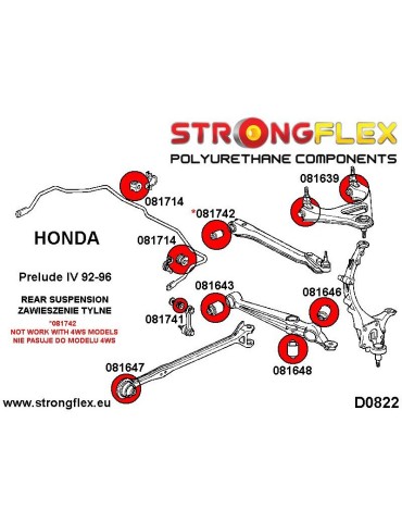  Silent block Polyuréthane Bras Supérieur SPORT Honda Accoud V 94-97
