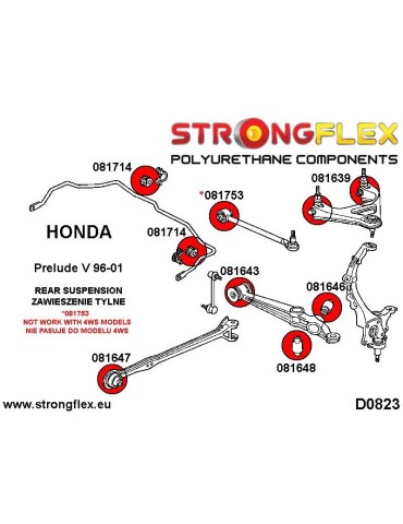  Silent block Polyuréthane Bras Supérieur SPORT Honda Accoud V 94-97
