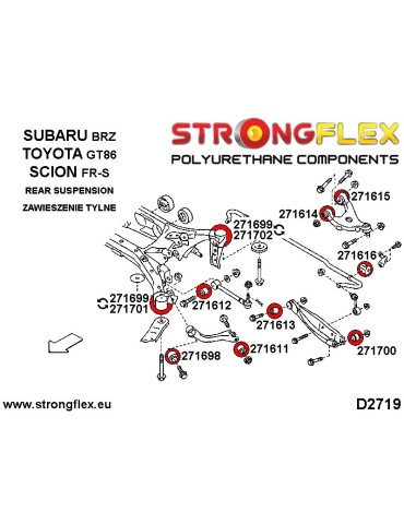  Silent block Polyuréthane Bras  Supérieur Subaru Impreza IV GP GJ (11-16)
