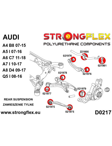 Silent block Polyuréthane de Barre stabilisatrice SPORT Arrière Volkswagen Passat VII (10-15) B7
