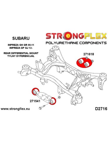  Silent block Polyuréthane kit SPORT Train de Suspension  Subaru Impreza WRX & STI GH GR 08-11Subaru Impreza WRX &am