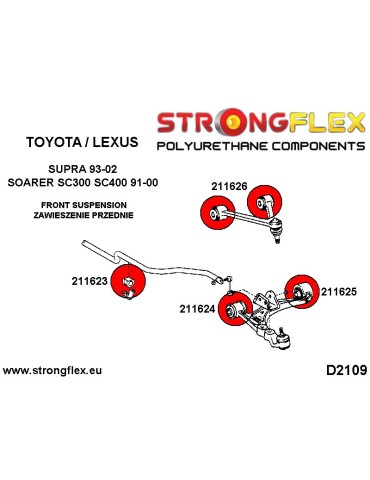  Silent block Polyuréthane Triangle de Suspension Avant Inférieurs Toyota / Lexus Soarer SC300 SC400 91-00