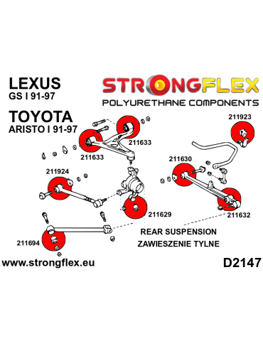  Silent block Polyuréthane Triangle de Suspension Arrière Supérieur Toyota Supra IV (93-02)
