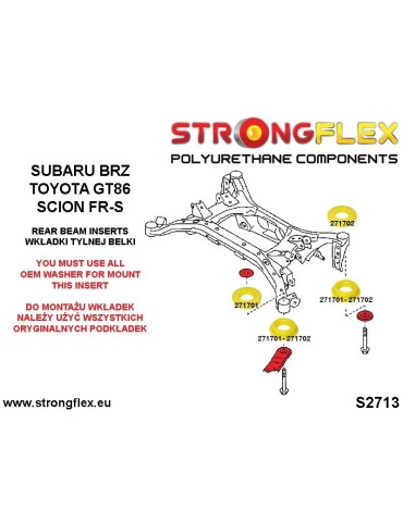  Train Support Inserts kit SPORT Arrière Toyota GT86