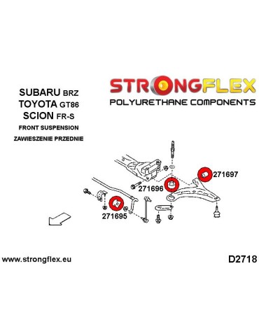  Silent block Polyuréthane SPORT Barre stabilisatrice Avant Toyota GT86