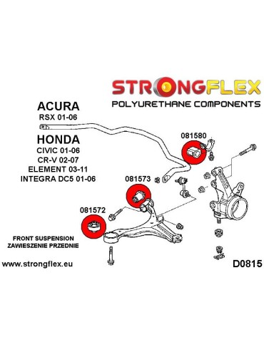  Kit Silent block Polyuréthane Train Avant Honda CR-V 02-06