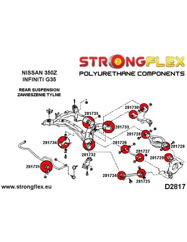  Silent block Polyuréthane SPORT Triangle de Suspension  Infiniti G35