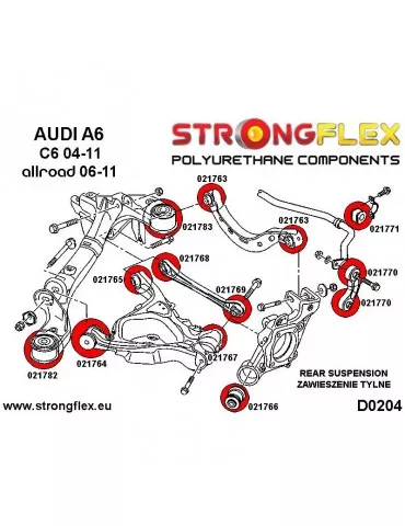  Silent block Polyuréthane SPORT Berceau Arrière Avant Audi A4 II (01-05) B6 / 8E 8H Quattro
