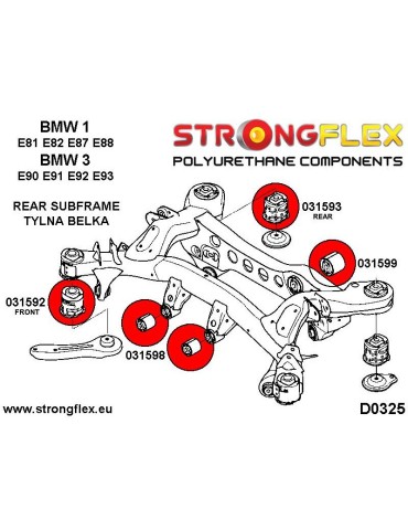  Kit Silent block Polyuréthane Train Avant BMW 1 - E81 E82 E87 E88