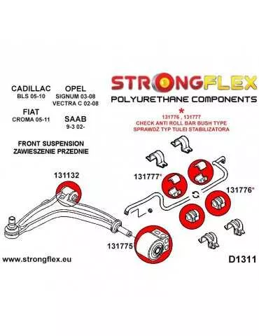  Silent block Polyuréthane SPORT Barre stabilisatrice Avant Cadillac BLS 2005 - 2010