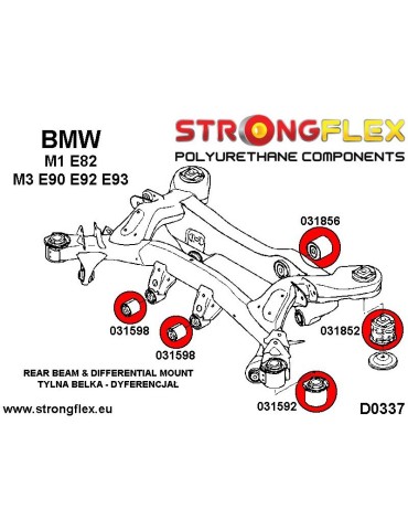  Silent block Polyuréthane Support Pont Arrière BMW