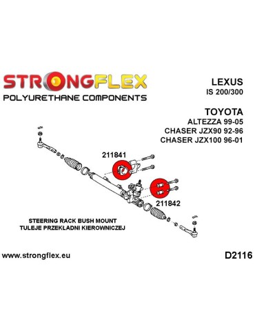  Silent block Polyuréthane Support de Crémaillère de direction 