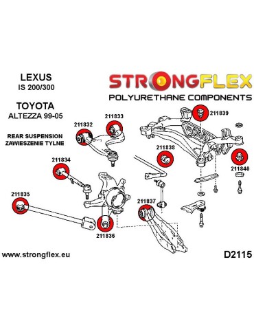  Silent block Polyuréthane kit SPORT Suspension Complète polyurethane Toyota Altezza 99-05