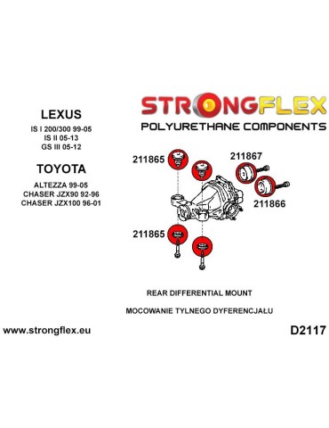  Silent block Polyuréthane kit SPORT Suspension Complète polyurethane Toyota Altezza 99-05