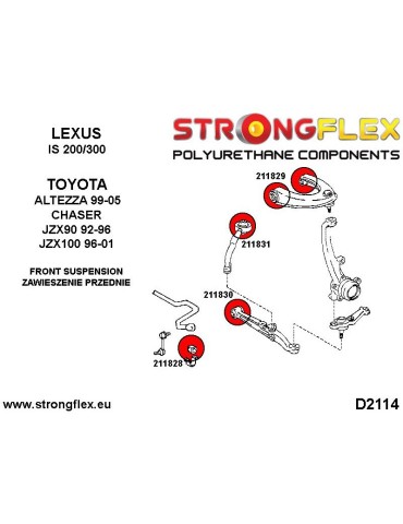  Silent block Polyuréthane kit Suspension Complète polyurethane Toyota Altezza 99-05