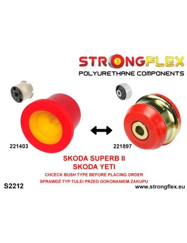  Silent block Polyuréthane Bras Avant Inférieur Arrière Audi A3 III (13-21) 8V S3
