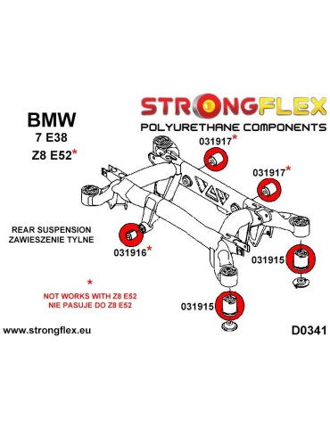  Silent block Polyuréthane SPORT Support differenciel Arrière 7 E38