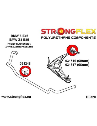  Kit Silent block Polyuréthane Train Avant BMW E46 M3
