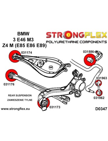  Kit Silent block Polyuréthane Train Avant BMW E46 M3