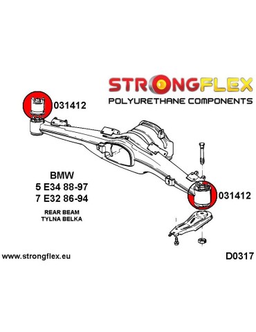  Kit SPORT Silent block Polyuréthane Train Avant et Arrière BMW Serie 5 E34