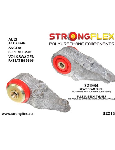  Silent block Polyuréthane SPORT Train Arrière  Audi
