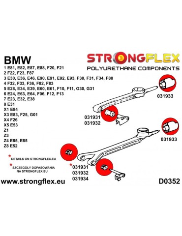 Silent block Polyuréthane SPORT Bras Avant Shift BMW 1 E81 E82 E87 E88
