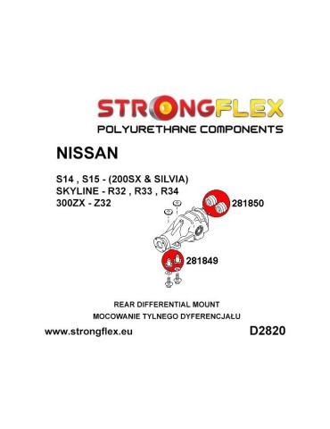  Kit Silent block Polyuréthane Train Avant Nissan Z 300ZX Z32 (90-96)
